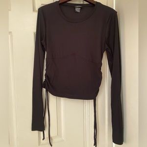 RUE 21 drawstring long sleeve black ribbed shirt
